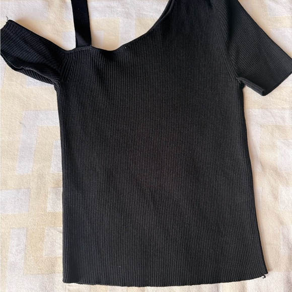 Zara Black Ribbed Top - Picture 2 of 3